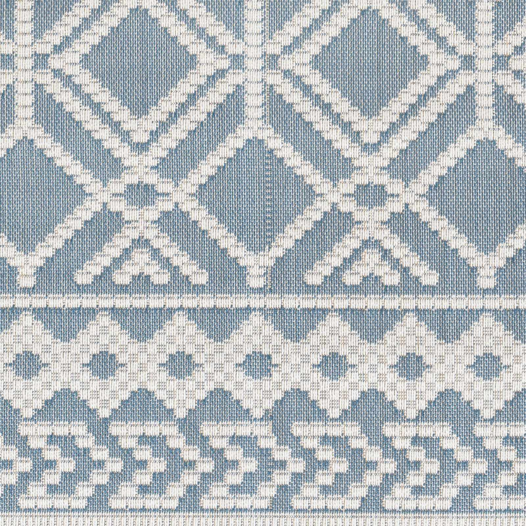 Wingina 8x10 Ice Blue Trellis Outdoor Rug - Clearance