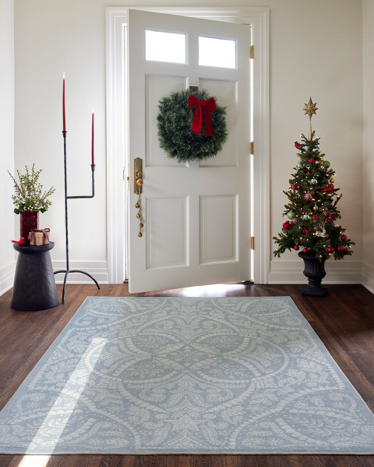 Winter Medallion Dusty Blue Rug