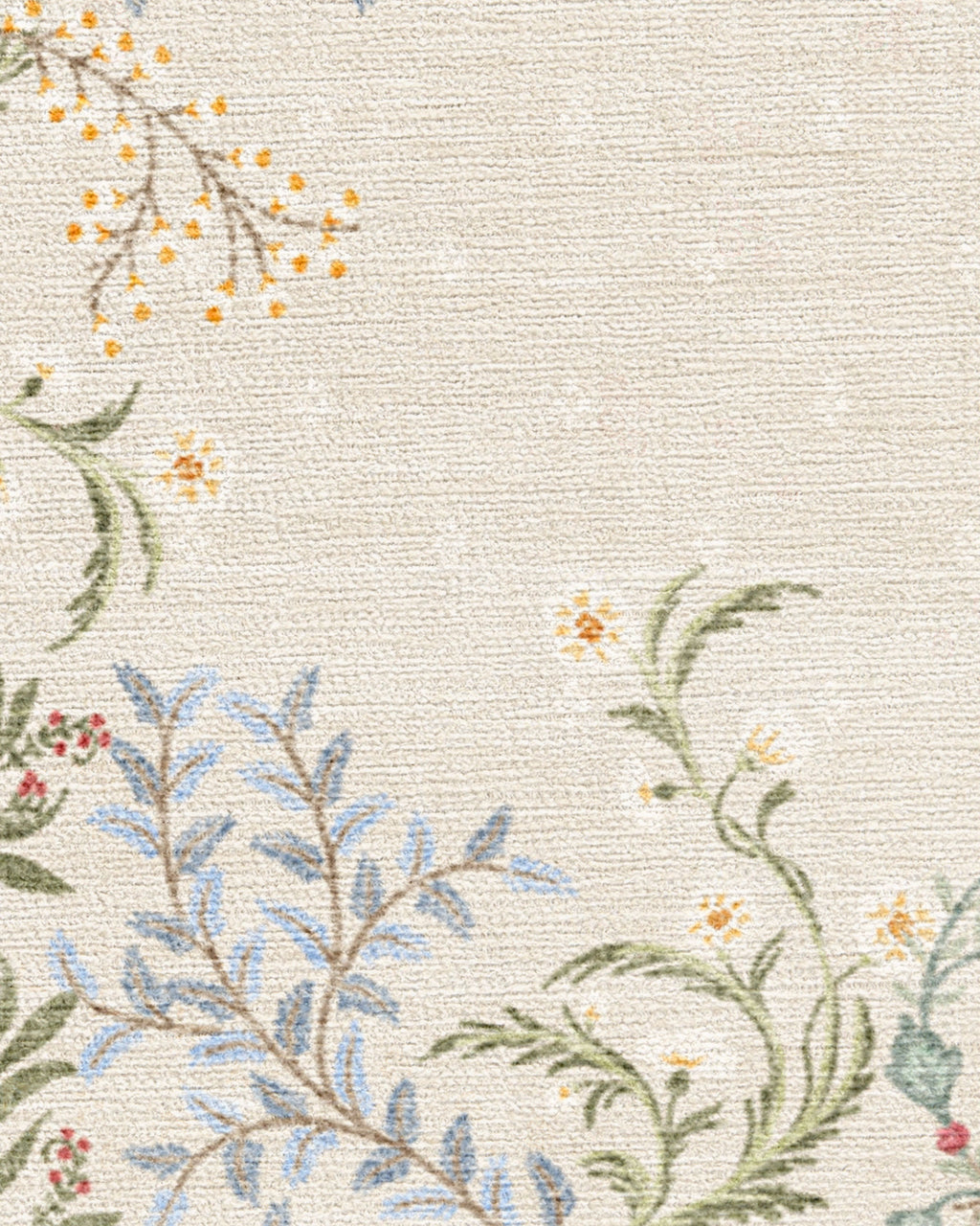 Woodland Flora Cream Flatwoven Rug