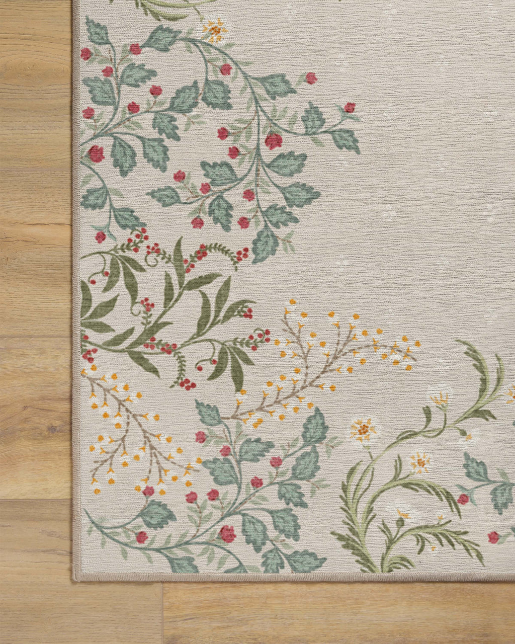 Woodland Flora Cream Flatwoven Rug