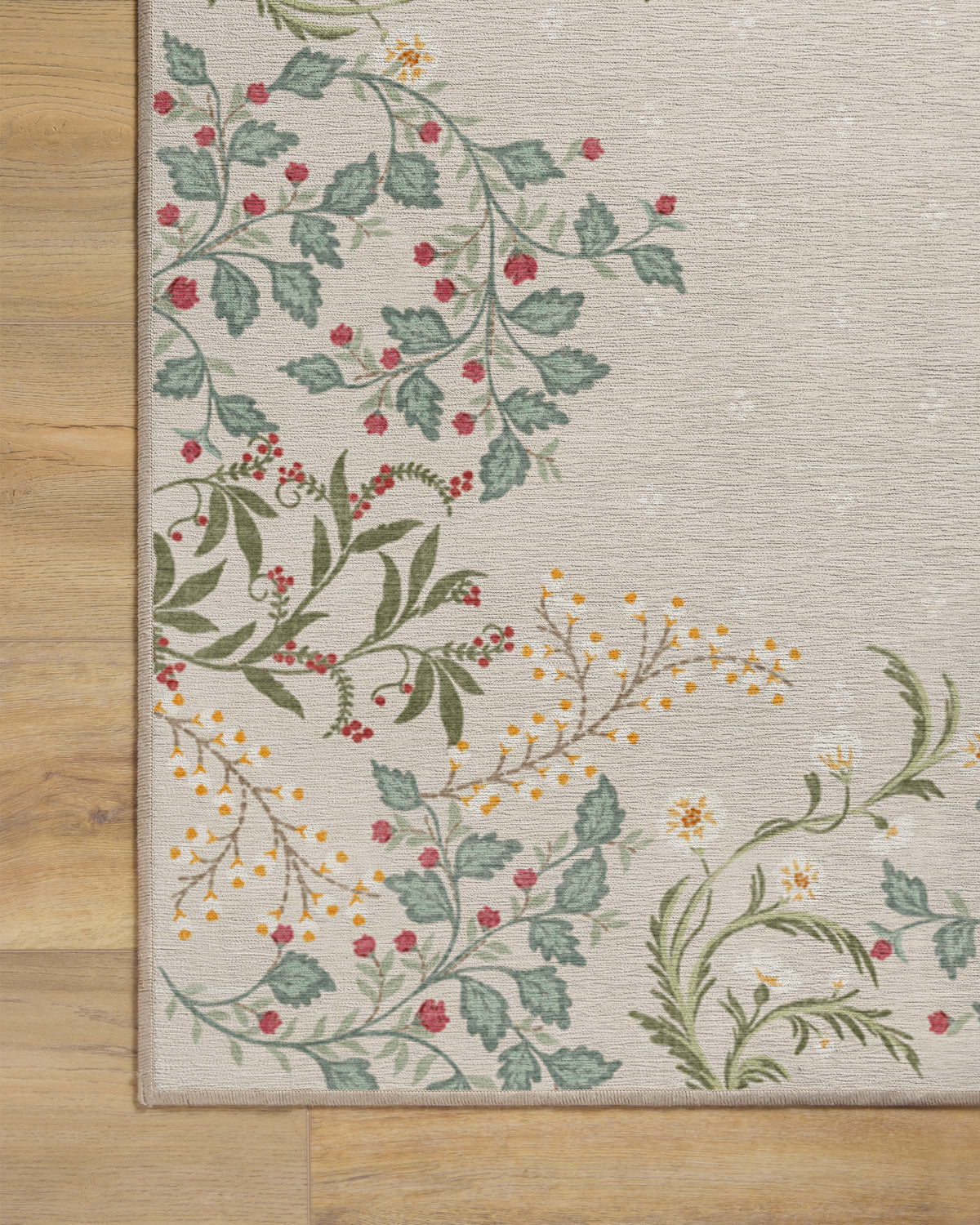 Woodland Flora Cream Flatwoven Rug