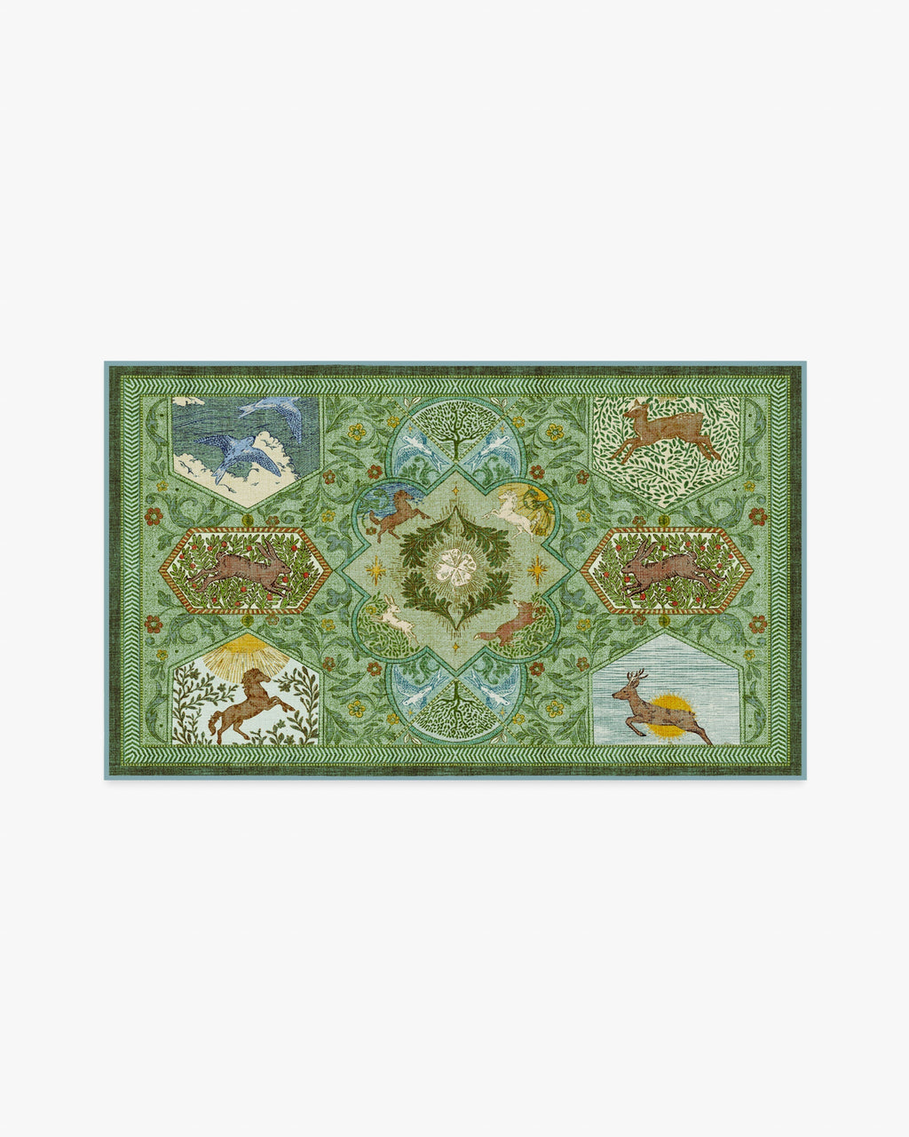 Woodland Wanderer Green Flatwoven Rug
