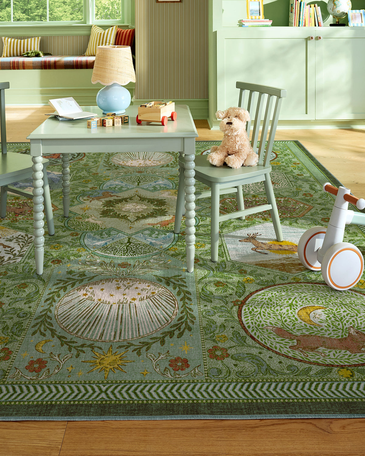 Woodland Wanderer Green Flatwoven Rug