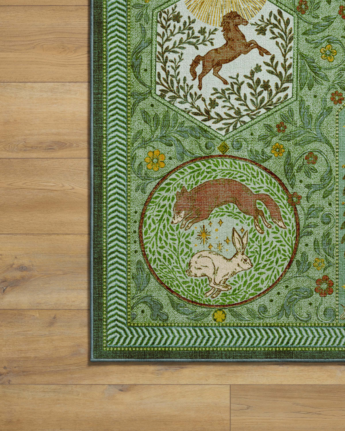 Woodland Wanderer Green Rug