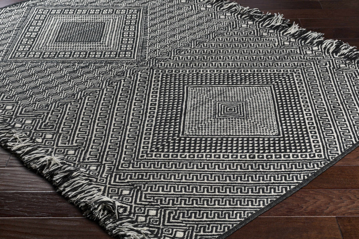 Wundowie Black&Ivory Diamond Wool Rug - Clearance