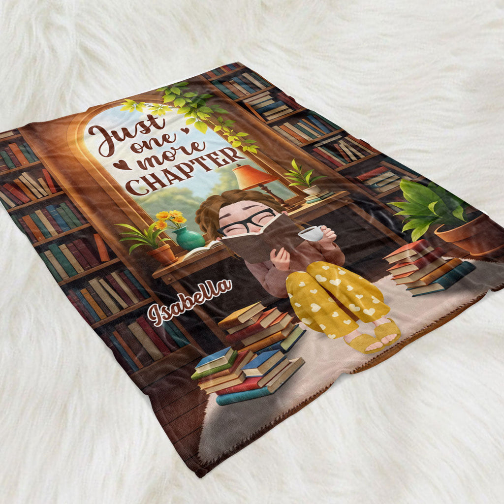 A Girl And Her Books - Personalized Fleece Blanket