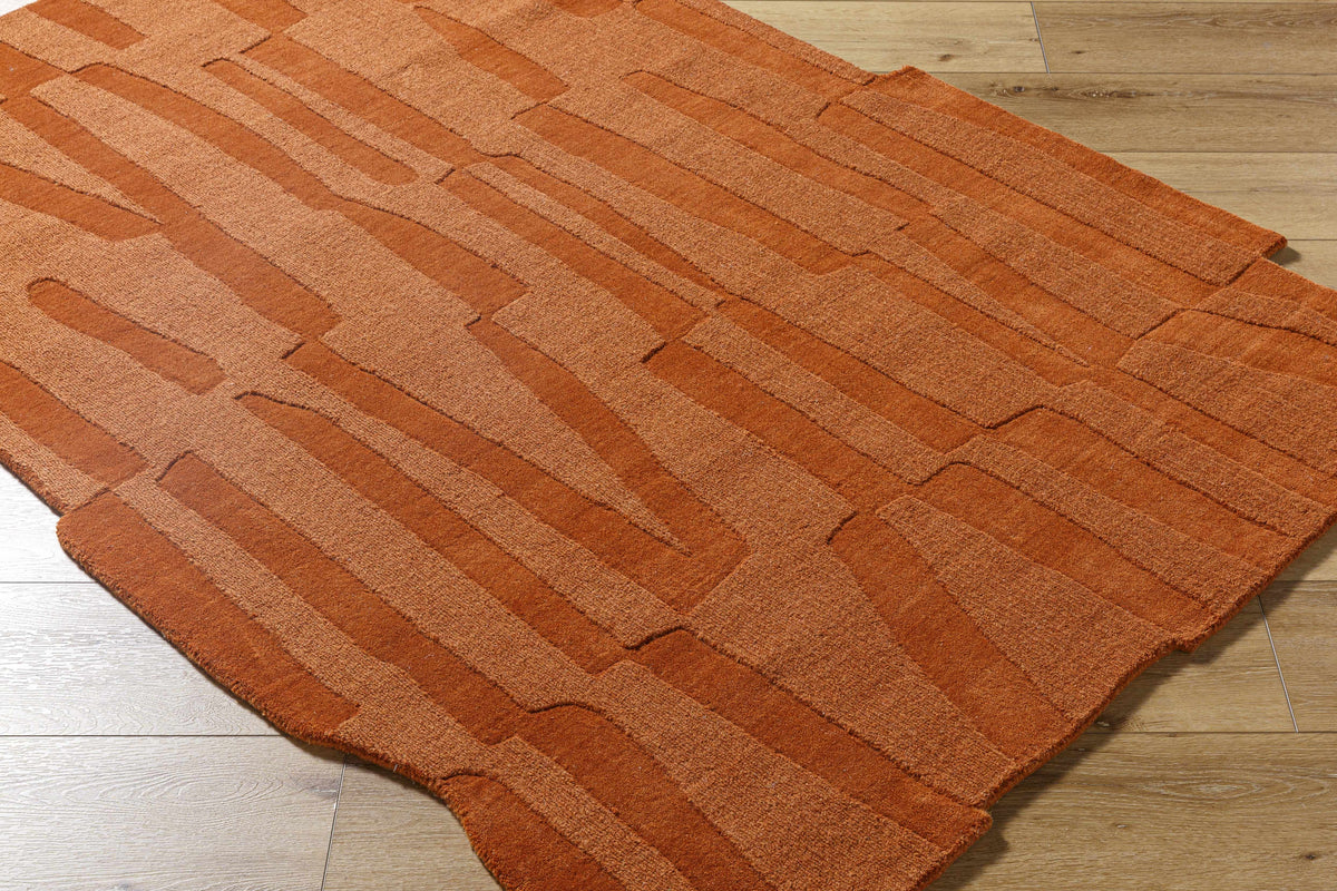 Yonah Orange Abstract Area Rug