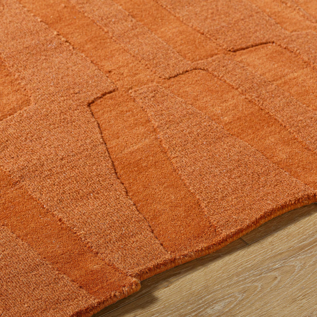 Yonah Orange Abstract Area Rug