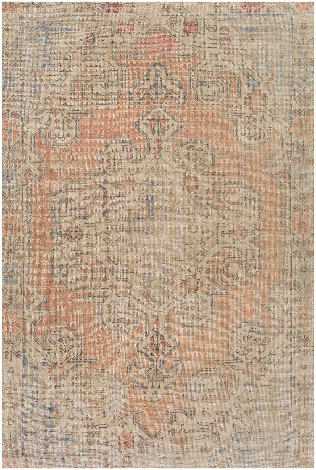 Yetminster Traditional Distressed Peach Rug - Clearance