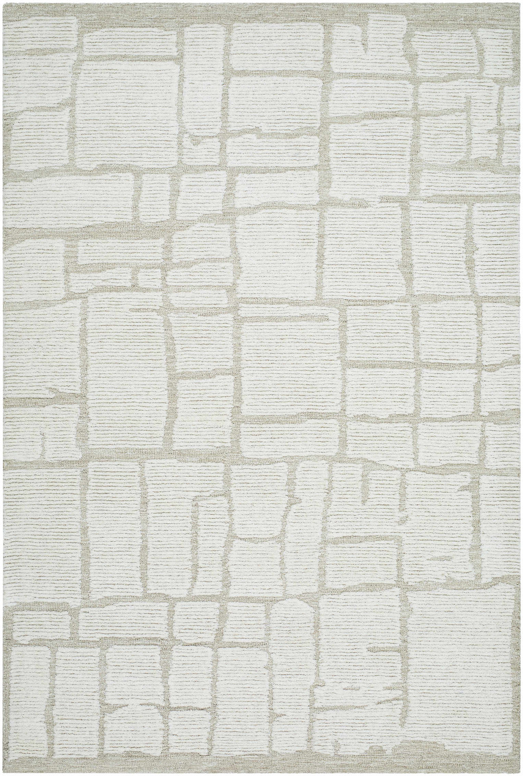 Yetty Silver Grid Wool Rug
