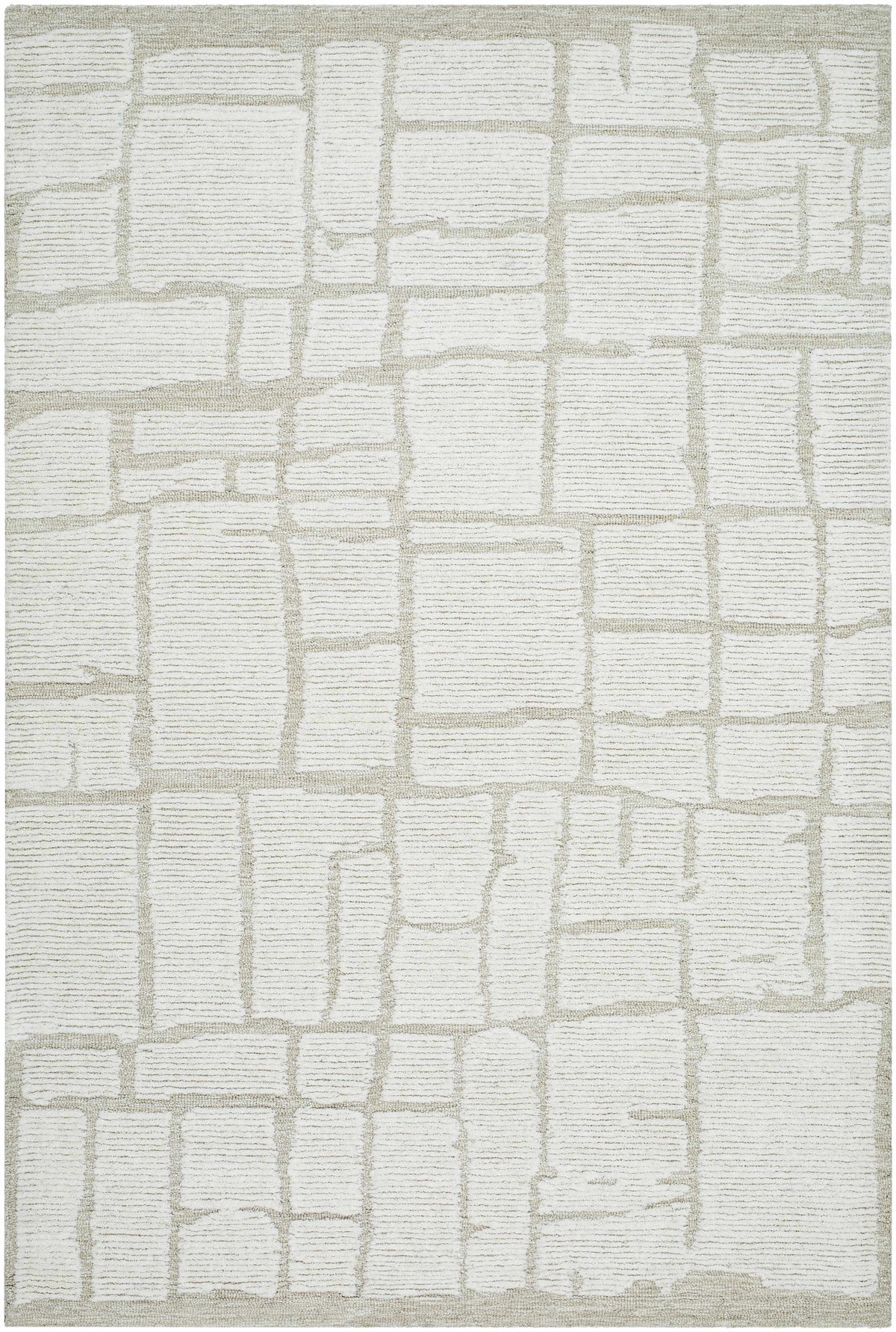 Yetty Silver Grid Wool Rug