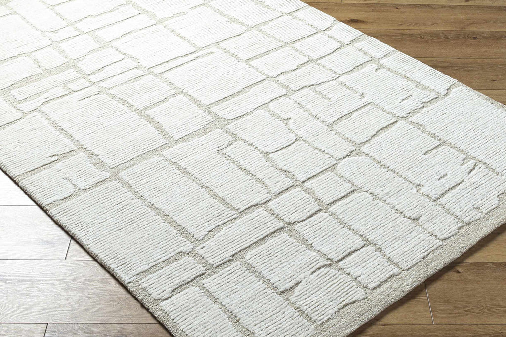Yetty Silver Grid Wool Rug