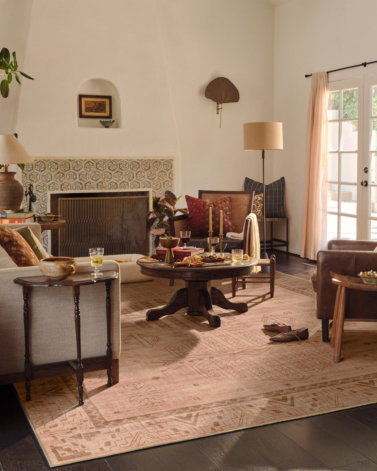 Zariah Rose & Rust Flatwoven Rug