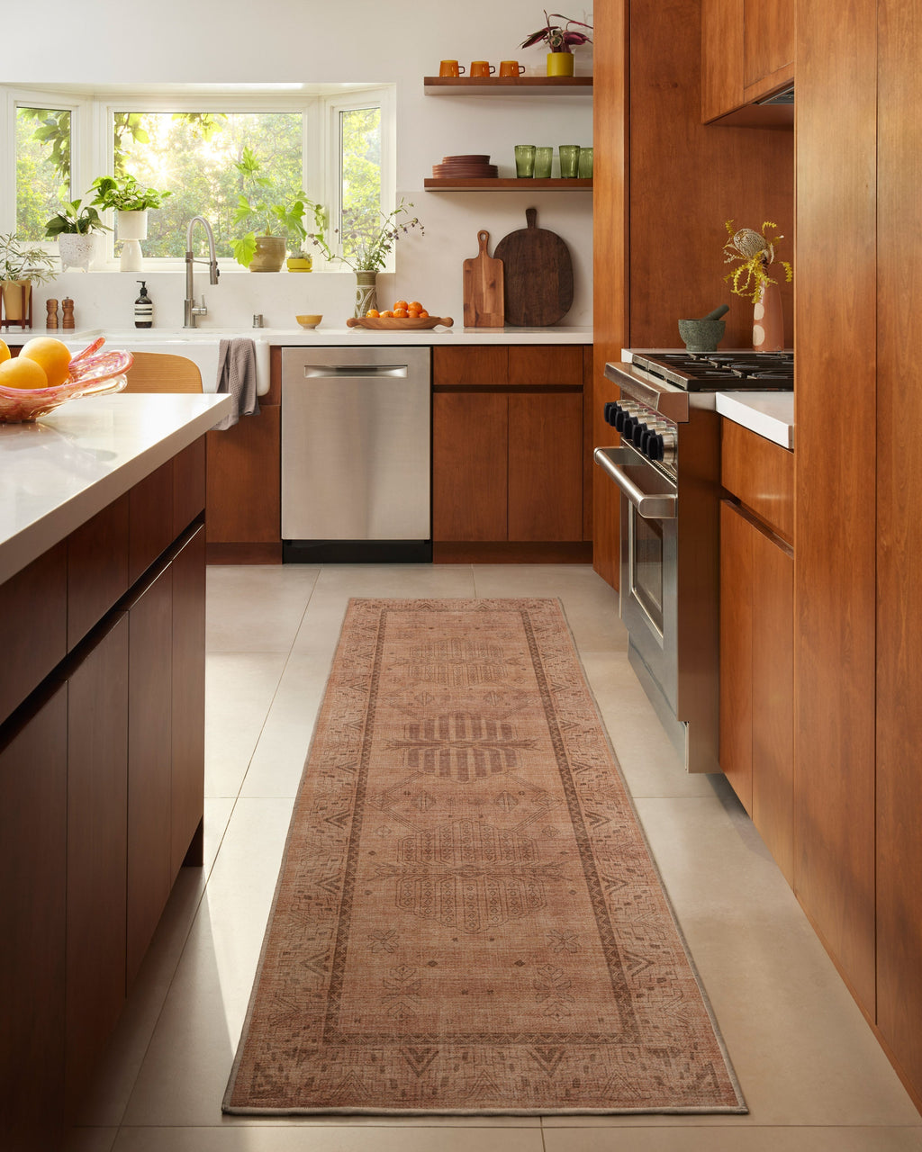 Zariah Rose & Rust Flatwoven Rug