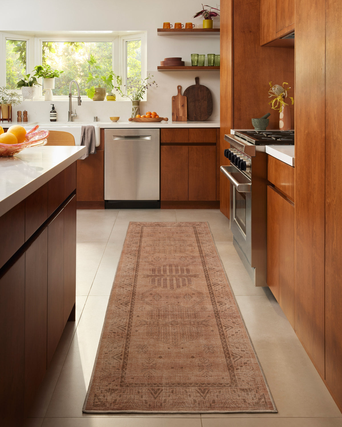 Zariah Rose & Rust Flatwoven Rug