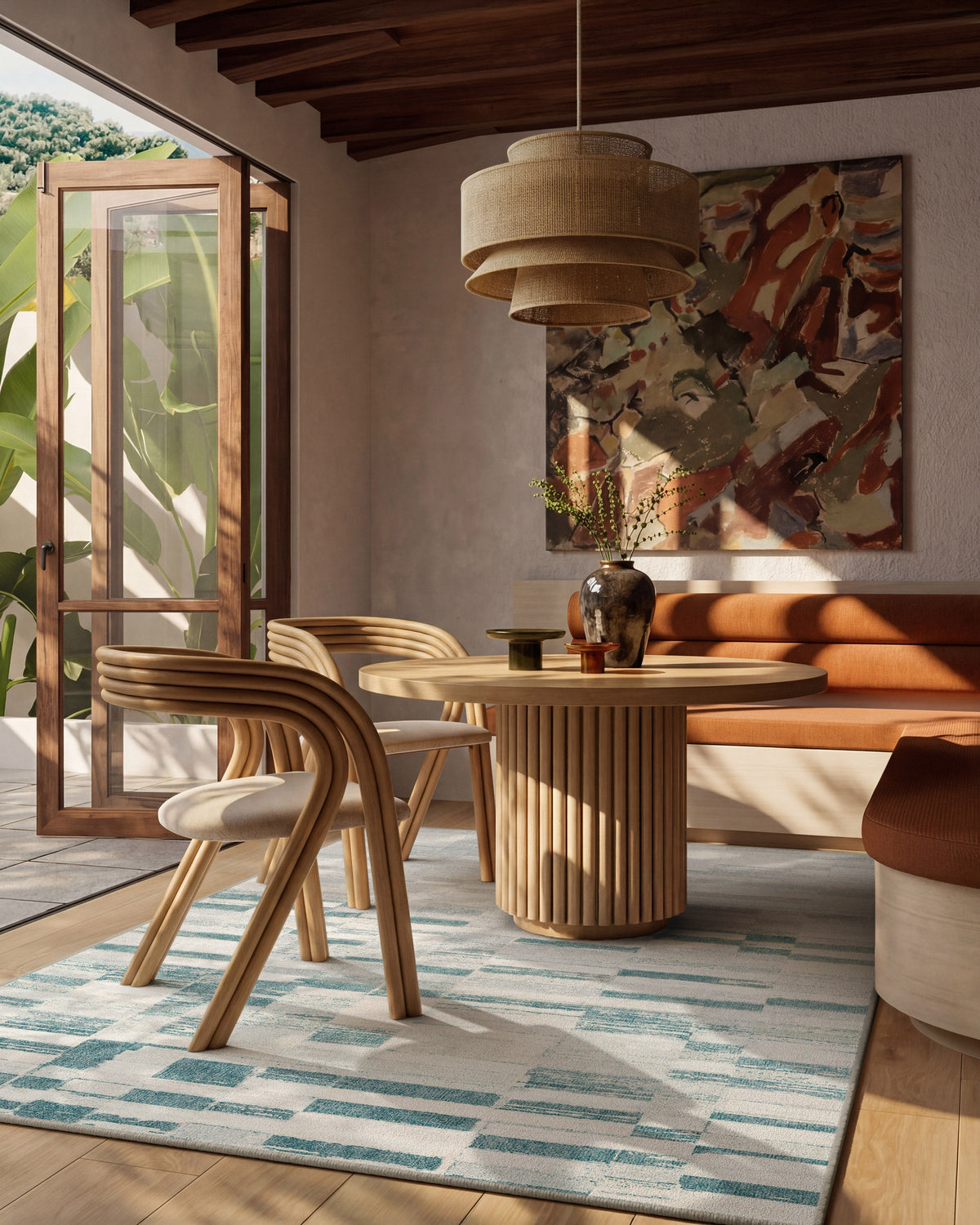 Zellige Blue Flatwoven Rug